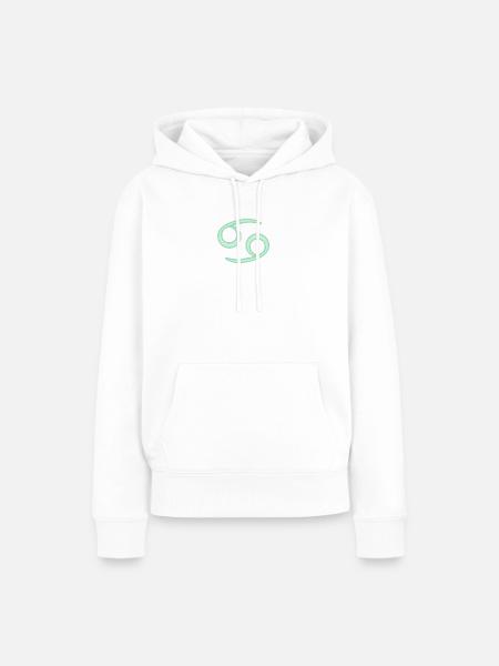 Sternzeichen des Krebses Pastel Grün - Frauen Premium Bio Hoodie - Weiß