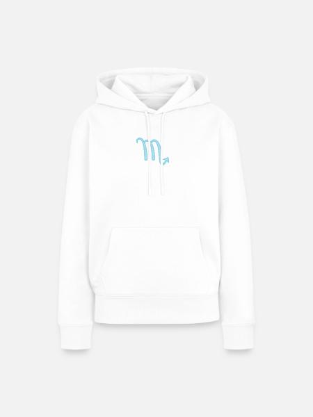 Skorpion-Sternzeichen Pastellblau - Frauen Premium Bio Hoodie - Weiß