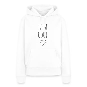 TATA COOL COEUR - Sweat à capuche Premium bio Femme - blanc - Devant - Julia (174cm)