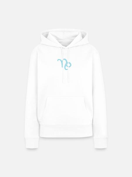 Steinbock Tierkreiszeichen Pastel Blau - Frauen Premium Bio Hoodie - Weiß