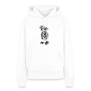 reiten oder sterben - Frauen Premium Bio Hoodie - Weiß - Vorne - Julia (174cm)