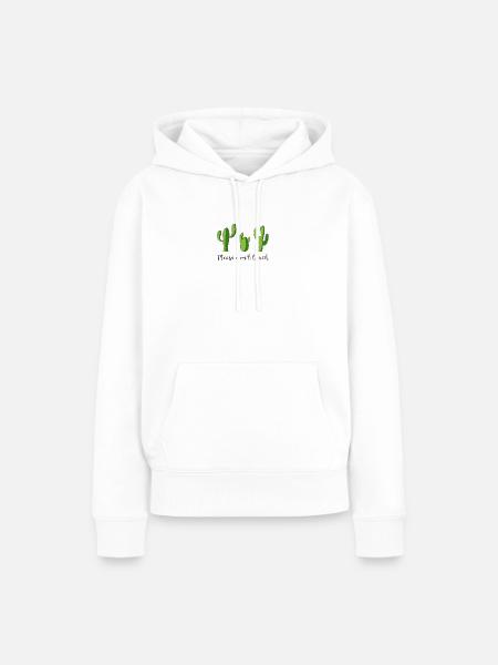 Kaktus - Frauen Premium Bio Hoodie - Weiß