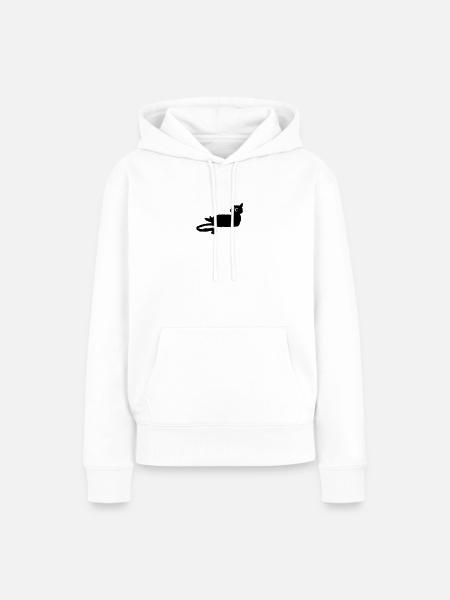 Anthrazit Schwarze Katze - Frauen Premium Bio Hoodie - Weiß