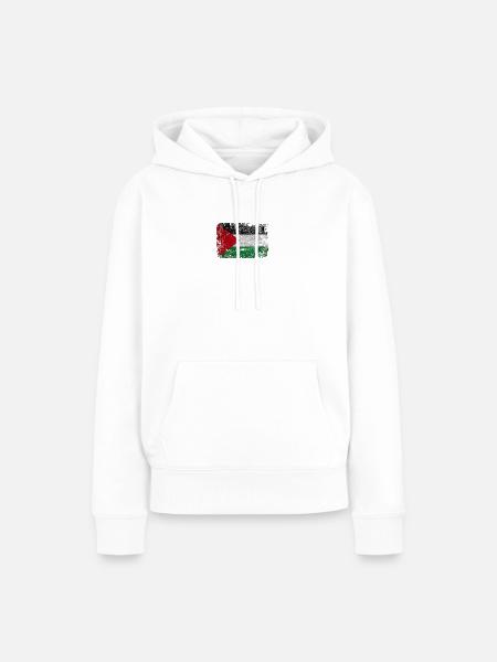 Grunge-Textur der palästinensischen Flagge - Frauen Premium Bio Hoodie - Weiß