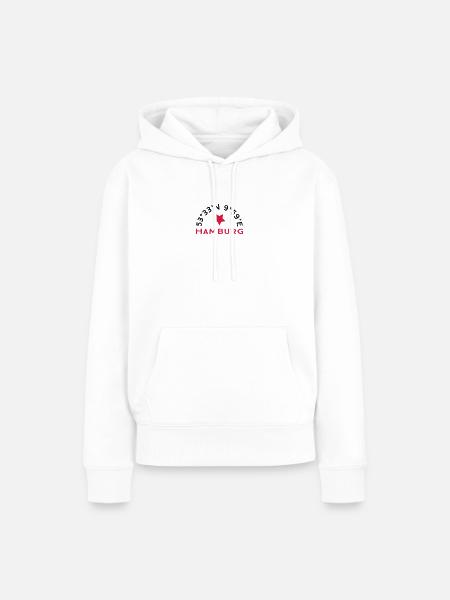 Hamburg - Frauen Premium Bio Hoodie - Weiß