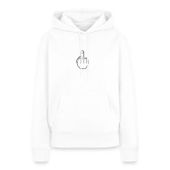 Doigts puants du majeur - Sweat à capuche Premium bio Femme - blanc - Devant - Julia (174cm)