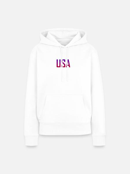 USA - Frauen Premium Bio Hoodie - Weiß