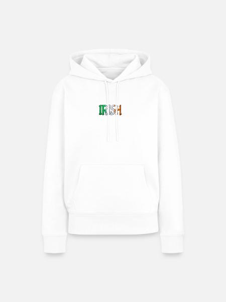Irish Flag Letters Patchwork - Frauen Premium Bio Hoodie - Weiß