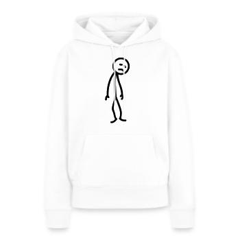 Triste figure de bâton malheureuse déprimée - Sweat à capuche Premium bio Femme - blanc - Devant - Julia (174cm)