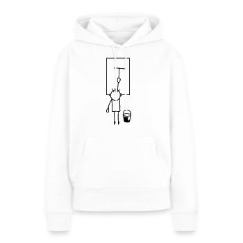 Mann putzt Fenster - Frauen Premium Bio Hoodie - Weiß - Vorne - Julia (174cm)