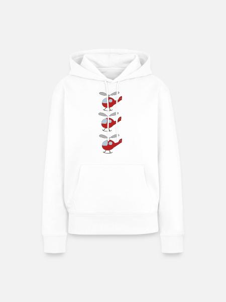hubschrauber 3fach - Frauen Premium Bio Hoodie - Weiß