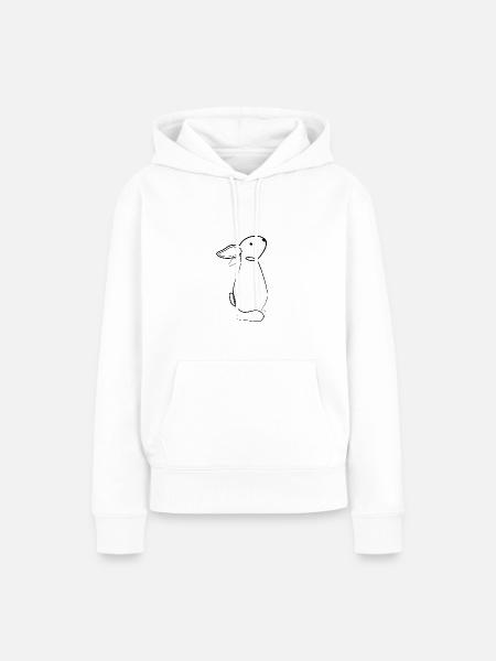 Hase Line Art - Frauen Premium Bio Hoodie - Weiß