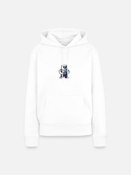 Eisbär Comic Urlaub - Frauen Premium Bio Hoodie - Weiß