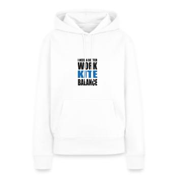 cerf-volant - Sweat à capuche Premium bio Femme - blanc - Devant - Julia (174cm)