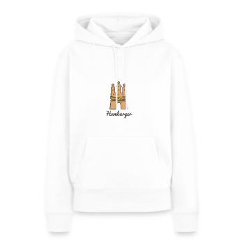 Hamburger Hamburg Hansestadt - Frauen Premium Bio Hoodie - Weiß - Vorne - Julia (174cm)