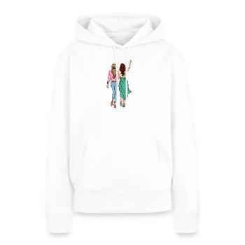 Meilleures amies - Sweat à capuche Premium bio Femme - blanc - Devant - Julia (174cm)