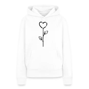 Fleur rose - Sweat à capuche Premium bio Femme - blanc - Devant - Julia (174cm)