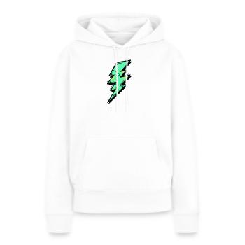 Style Éclair Éclair Abstrait - Sweat à capuche Premium bio Femme - blanc - Devant - Julia (174cm)