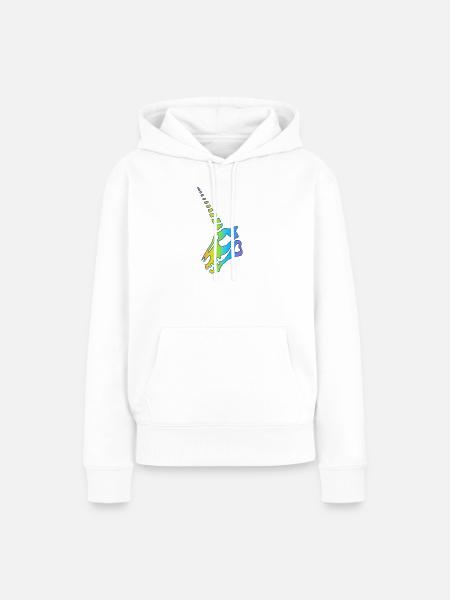 Regenbogen Einhorn Schädel - Frauen Premium Bio Hoodie - Weiß