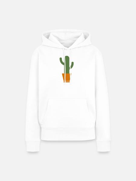Kaktus - Frauen Premium Bio Hoodie - Weiß