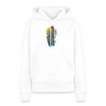 Illustration de l’arc de la Déesse Guerrière - Sweat à capuche Premium bio Femme - blanc - Devant - Julia (174cm)