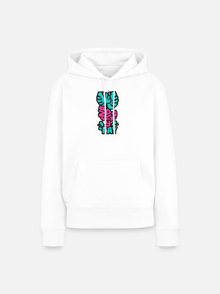 Vacay Vibes Schriftzug Grafik - Frauen Premium Bio Hoodie - Weiß