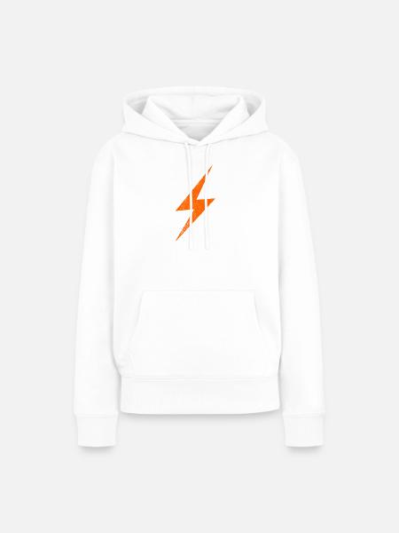 Oranger Blitz-Silhouette - Frauen Premium Bio Hoodie - Weiß