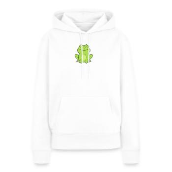 Grenouille grenouille - Sweat à capuche Premium bio Femme - blanc - Devant - Julia (174cm)