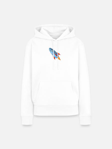 Rakete - Frauen Premium Bio Hoodie - Weiß