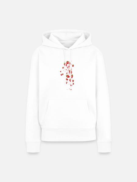erdbeeren,erdbeere,muster,herzen - Frauen Premium Bio Hoodie - Weiß
