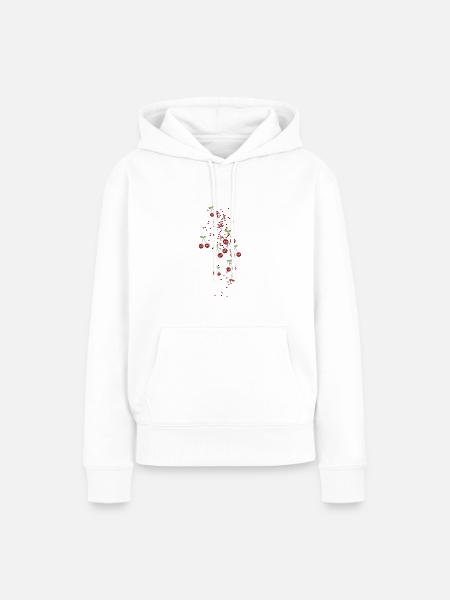 kirschen,familie,kirschen familie, herzen - Frauen Premium Bio Hoodie - Weiß