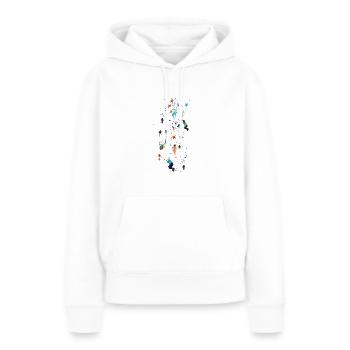 sterne, zeichnung, illustration,schaukel,schaukeln - Frauen Premium Bio Hoodie - Weiß - Vorne - Julia (174cm)