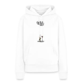 Attention éléphant! - Sweat à capuche Premium bio Femme - blanc - Devant - Julia (174cm)