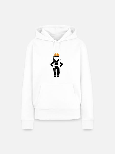 Bauarbeiter Frau - Frauen Premium Bio Hoodie - Weiß