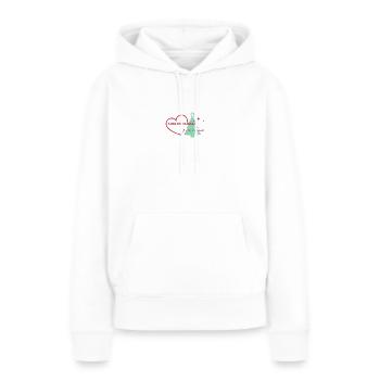 NOEL EN FAMILLE - Sweat à capuche Premium bio Femme - blanc - Devant - Julia (174cm)