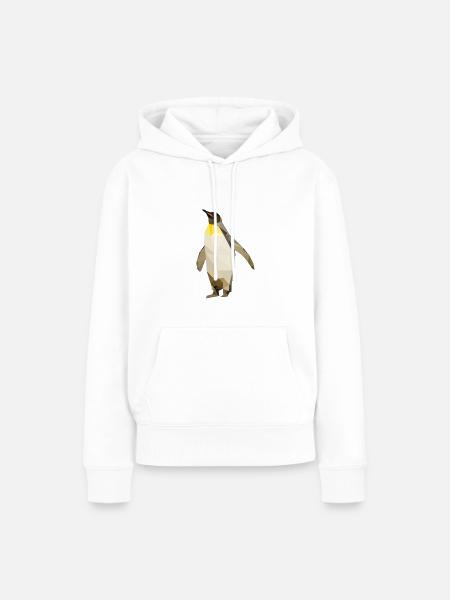 Pinguin Low Poly - Frauen Premium Bio Hoodie - Weiß