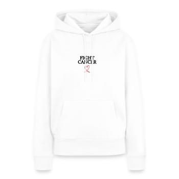 FIGHT CANCER - Frauen Premium Bio Hoodie - Weiß - Vorne - Julia (174cm)