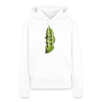 Pois - Sweat à capuche Premium bio Femme - blanc - Devant - Julia (174cm)