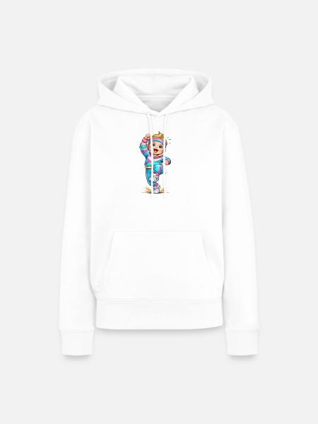 Fröhliches Retro-Aerobic-Kind - Frauen Premium Bio Hoodie - Weiß
