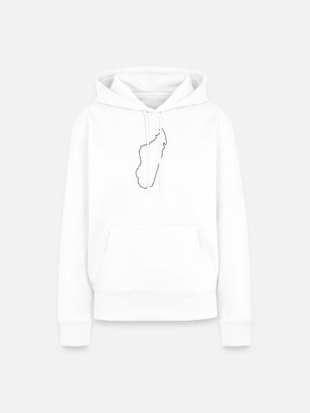 Madagaskar-Umrisskarte - Frauen Premium Bio Hoodie - Weiß