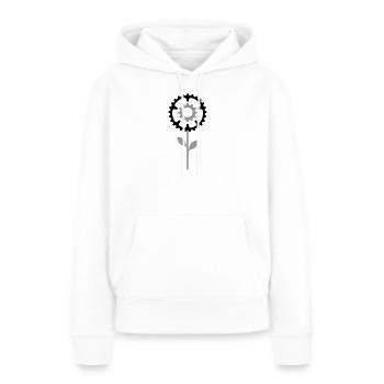 Fleur de plateau – Fleur de vélo - Sweat à capuche Premium bio Femme - blanc - Devant - Julia (174cm)