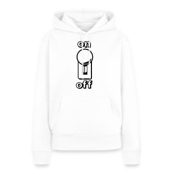 levier de commutation - Sweat à capuche Premium bio Femme - blanc - Devant - Julia (174cm)
