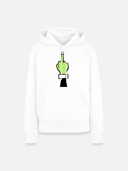 zombie hand mittelfinger - Frauen Premium Bio Hoodie - Weiß