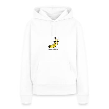 Humeur banane - Sweat à capuche Premium bio Femme - blanc - Devant - Julia (174cm)