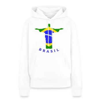 Brasil Flag Statue - Frauen Premium Bio Hoodie - Weiß - Vorne - Julia (174cm)