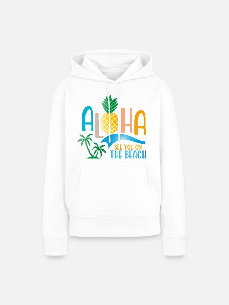 Beach - Frauen Premium Bio Hoodie - Weiß