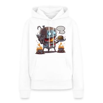 Grill-Bot - Frauen Premium Bio Hoodie - Weiß - Vorne - Julia (174cm)