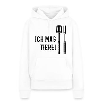 Ich Mag Tiere! (Grillbesteck / Black) - Frauen Premium Bio Hoodie - Weiß - Vorne - Julia (174cm)