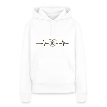 18. Geburtstag Herz 18 - Frauen Premium Bio Hoodie - Weiß - Vorne - Julia (174cm)