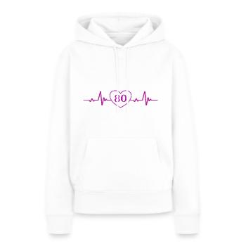 80. Geburtstag Herz 80 - Frauen Premium Bio Hoodie - Weiß - Vorne - Julia (174cm)